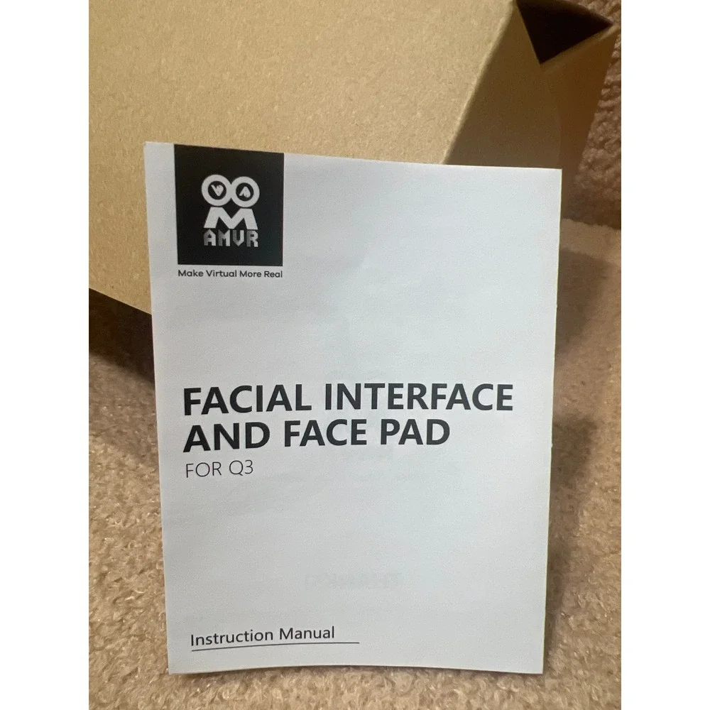 AMVR Facial Interface and Leather Face Pad for Meta Quest 3 VR Q3FC1 Black